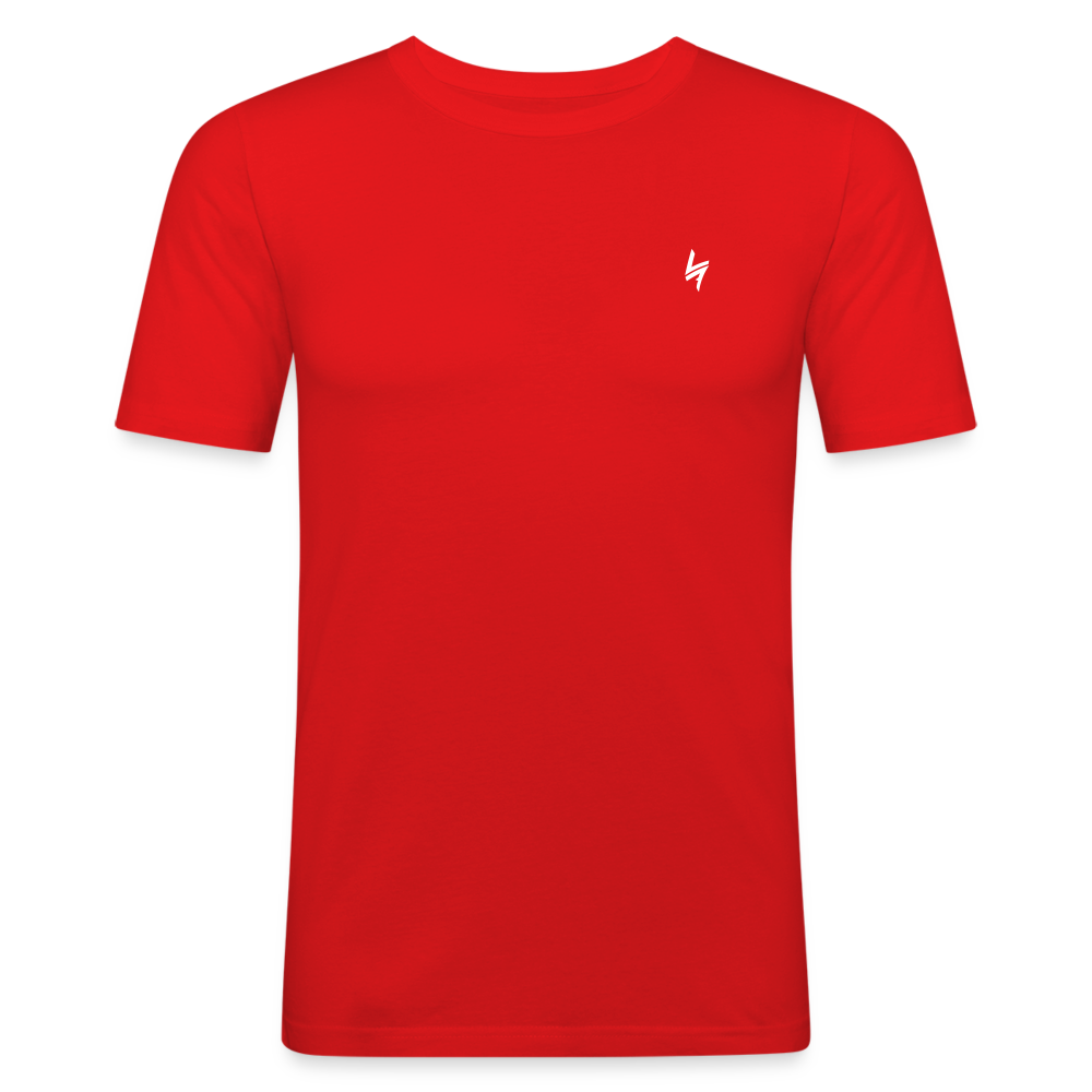 Men's Slim Fit T-Shirt White Logo - red