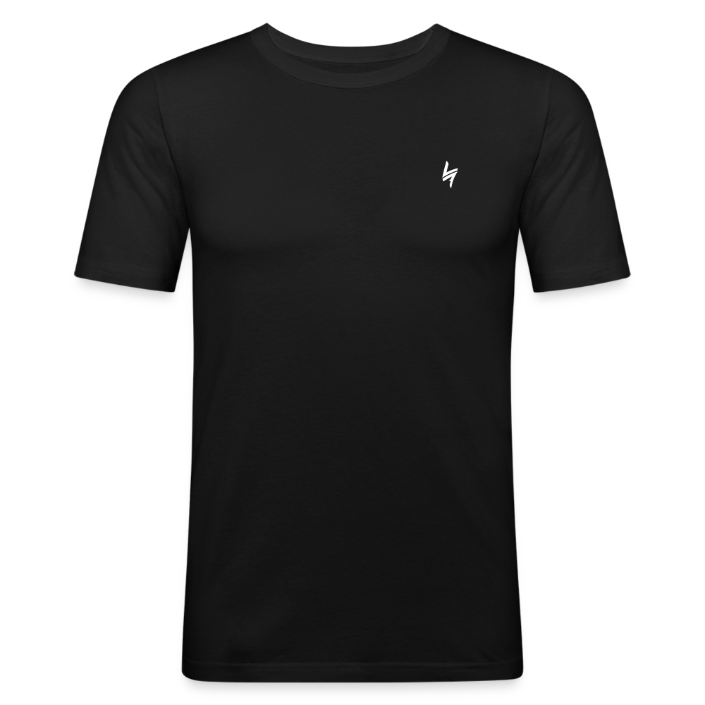 Men's Slim Fit T-Shirt White Logo - black