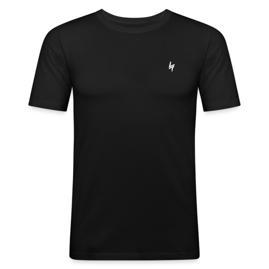 Men's Slim Fit T-Shirt White Logo - black