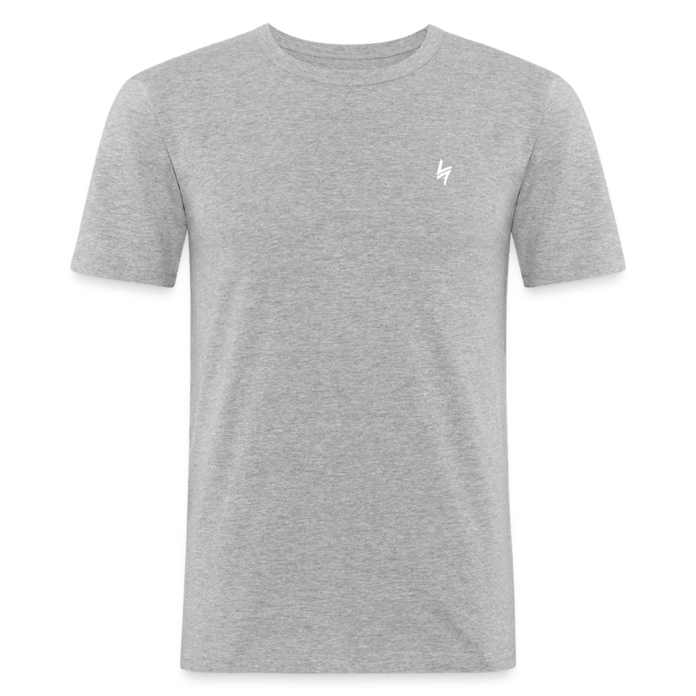 Men's Slim Fit T-Shirt White Logo - heather grey