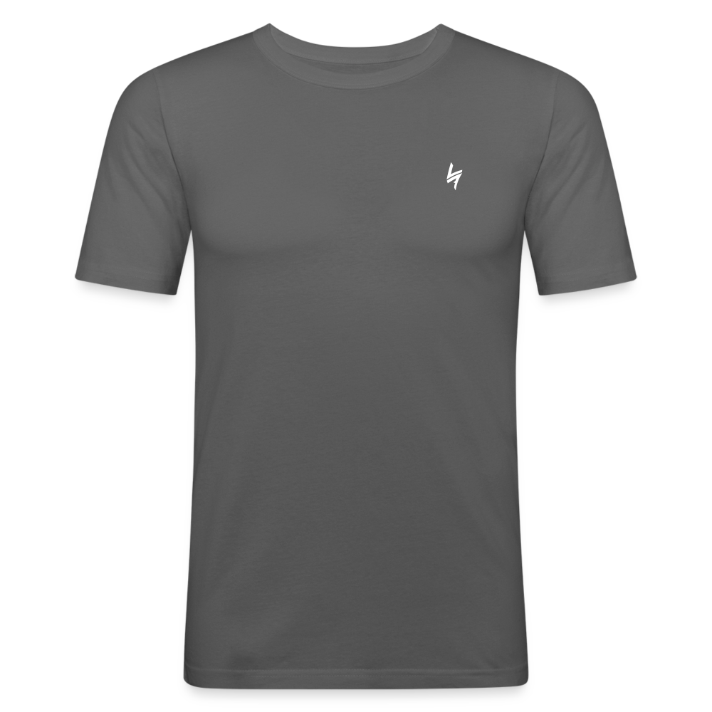 Men's Slim Fit T-Shirt White Logo - graphite grey