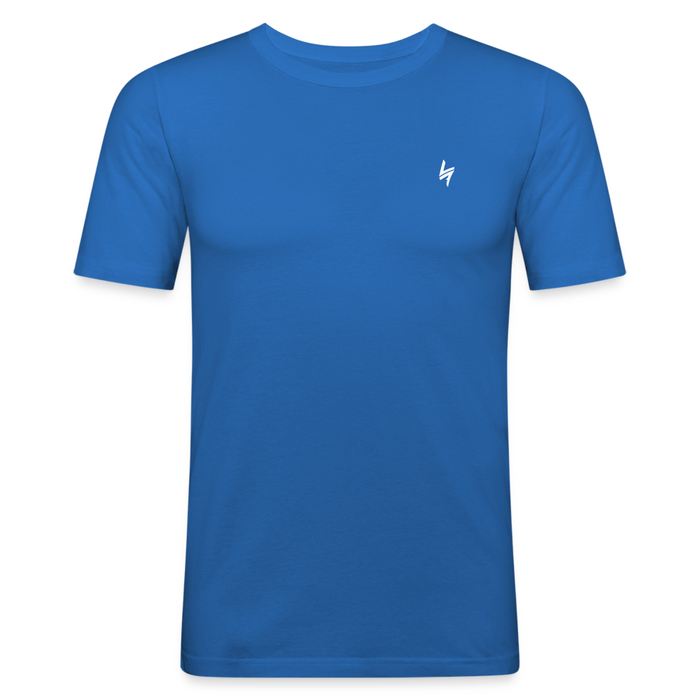 Men's Slim Fit T-Shirt White Logo - royal blue