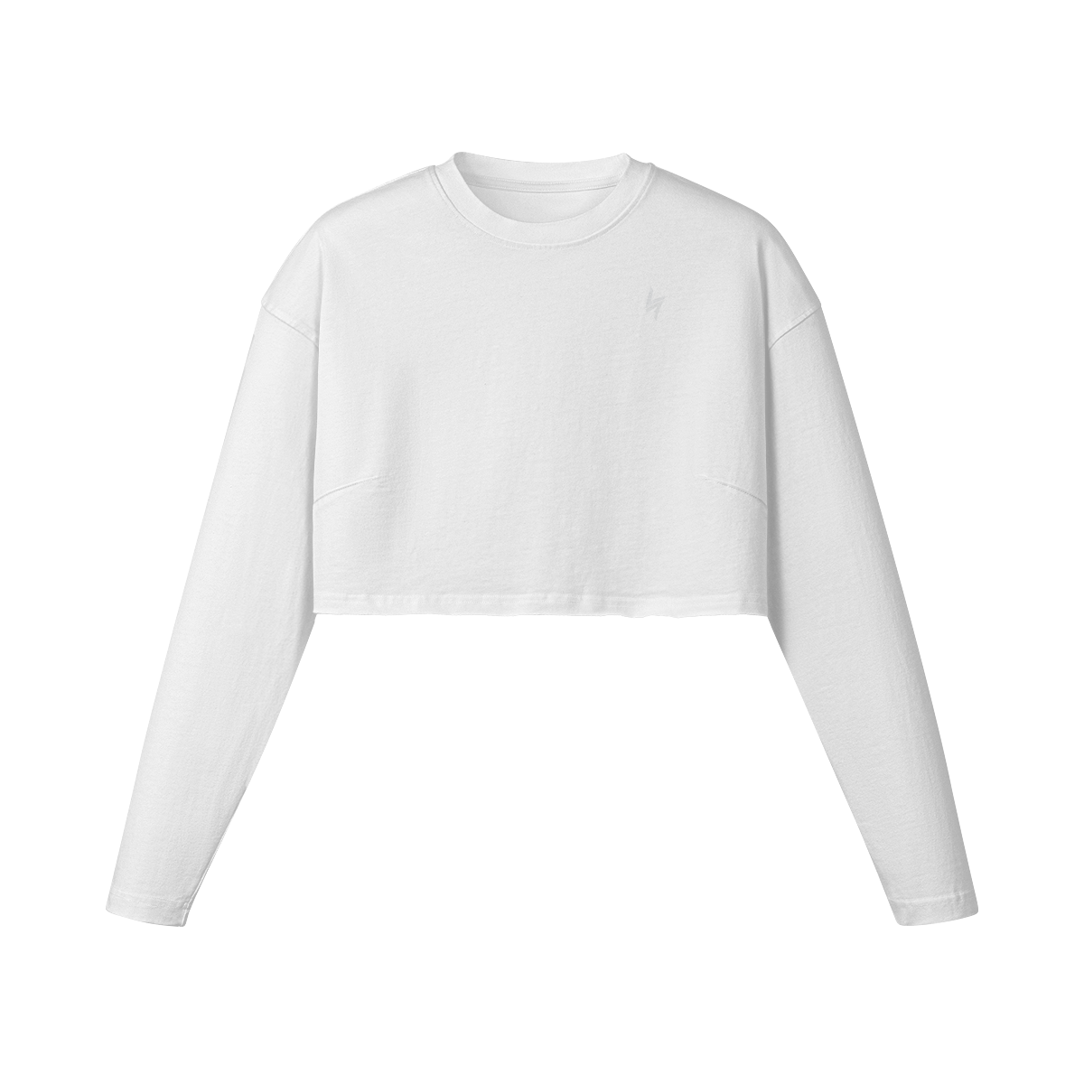 Women's Raw Hem Long Sleeve Crop Top