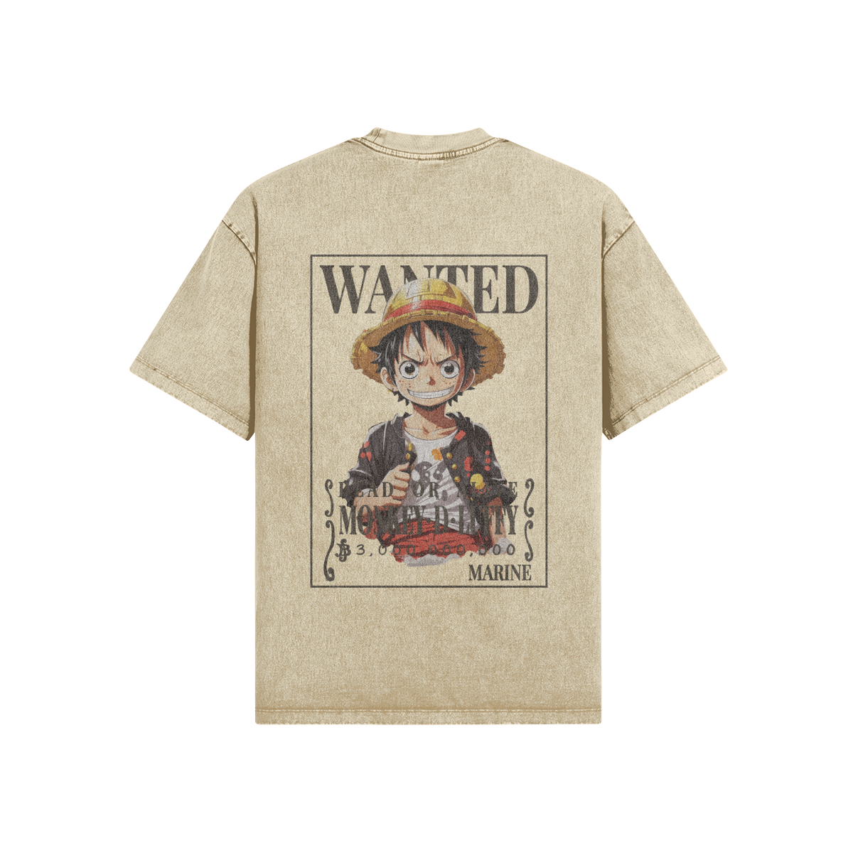 Straw Hat Oversized Snow Wash T-Shirt