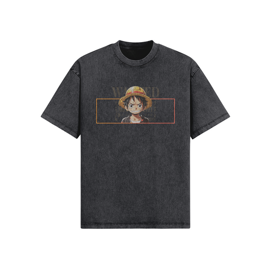 Straw Hat Oversized Snow Wash T-Shirt